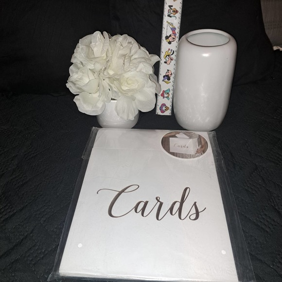 NIB- Wedding Table Decor - Card Box & European Mia Milano Vase -Wedding White - Picture 2 of 4